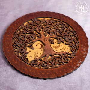 Keltischer Baum des Lebens Wandbehang • Wicca & Pagan Altar Dekoration • Handgefertigte spirituelle Kunst Bild 8
