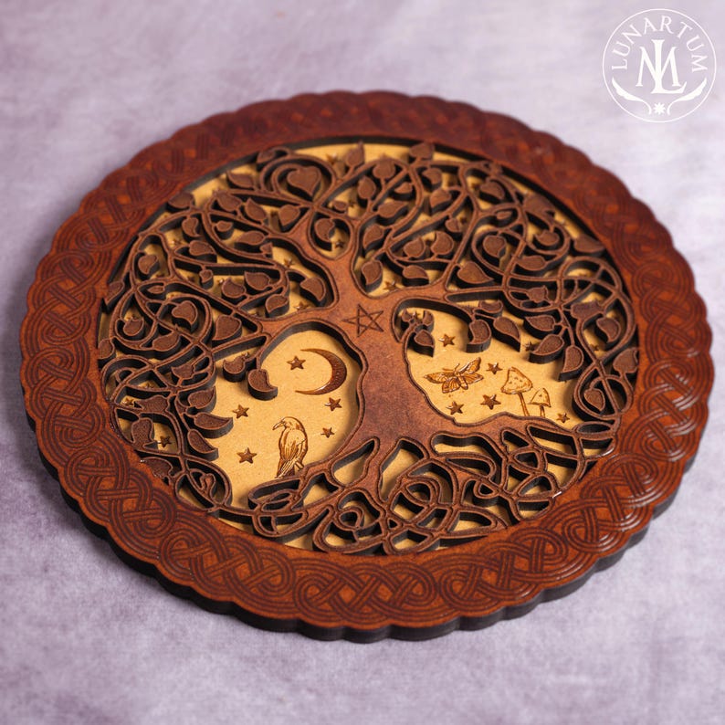 Keltischer Baum des Lebens Wandbehang • Wicca & Pagan Altar Dekoration • Handgefertigte spirituelle Kunst Bild 8