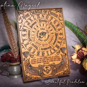 Tavola a pendolo in legno - Oracolo di Osiride - Strumenti di divinazione in stile vittoriano vintage - Magia egizia / Decorazione e regalo stregoneria e pagana