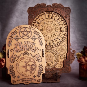 Belle planche pendule en bois - outils de divination victoriens vintage - planches Ouija Spirit - une superbe pièce de décoration sorcière et païenne