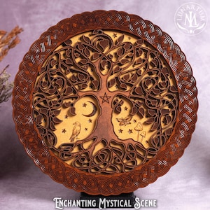 Keltischer Baum des Lebens Wandbehang • Wicca & Pagan Altar Dekoration • Handgefertigte spirituelle Kunst Bild 1