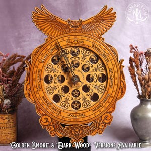 Golden Smoke Moon Clock : Lunar Calendar for Pagan and Wiccan Decor and Spiritual Gifts