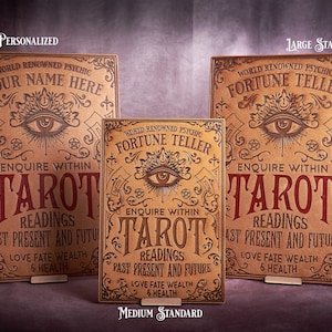 Personalized Fortune Teller Sign - Tarot Reading Sign - Three Sizes - Vintage Victorian Style - Beautiful Witchy & Pagan Decor