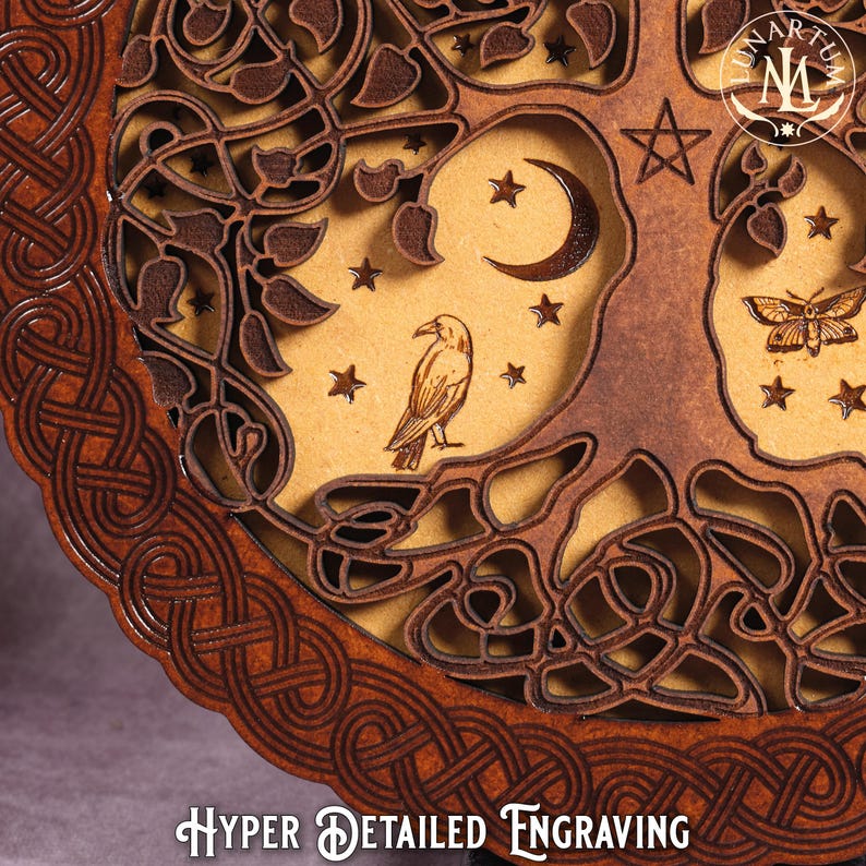 Keltischer Baum des Lebens Wandbehang • Wicca & Pagan Altar Dekoration • Handgefertigte spirituelle Kunst Bild 6