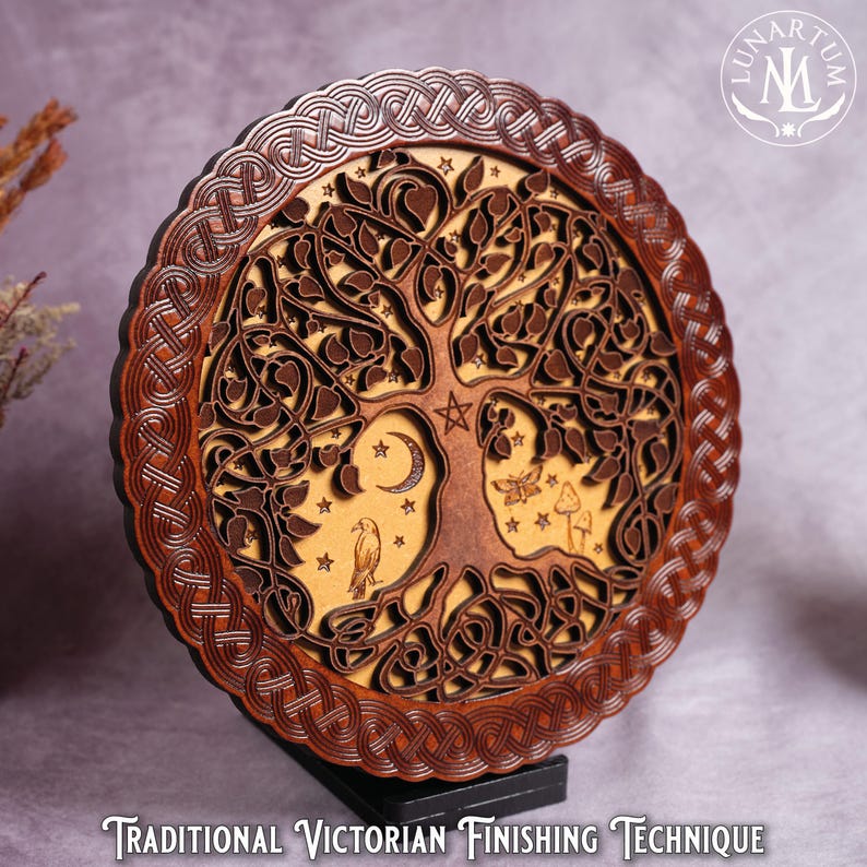 Keltischer Baum des Lebens Wandbehang • Wicca & Pagan Altar Dekoration • Handgefertigte spirituelle Kunst Bild 2