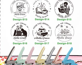 Personlig bokpräglingsmaskin - Anpassad stämpelpräglingsmaskin - Bibliotekspräglingsmaskin - Från biblioteket av bokstämpel - Papperspräglingsmaskin - Bokälskarens present