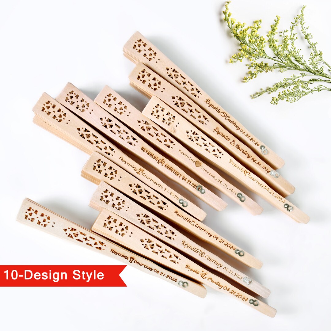 Personalized Hand Fan Wedding/ Custom Sandalwood Hand Fans/ Rustic Fans
