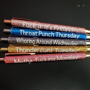 Vulgar Days Of The Week Pens - Sparkles – The White Daisy