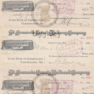 Digital Download Vintage Railroad Checks UDC004