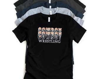 Cowboy Wrestling stacked tshirt