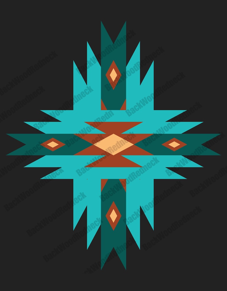 Aztec Design, Turquoise, Western, Rebel, Native PNG, Digital Download ...