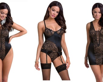 TWO PIECES SET  or corset or teddy   is a synonym of high quality lingerie, each garment is made with a rigorous control that..............