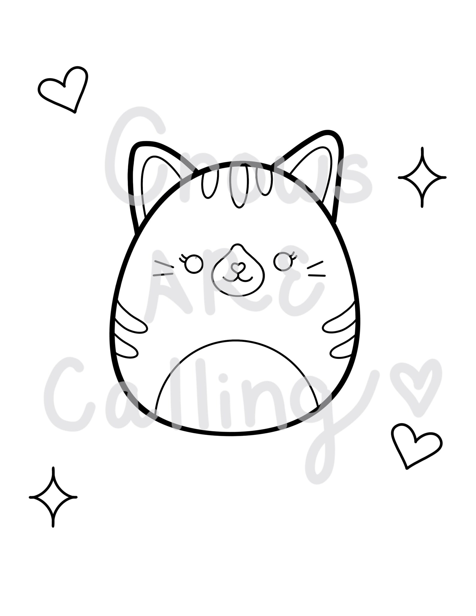 Squishmallow Cats Coloring Page Instant Download Etsy