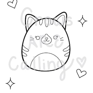 Squishmallow Cats Coloring Page