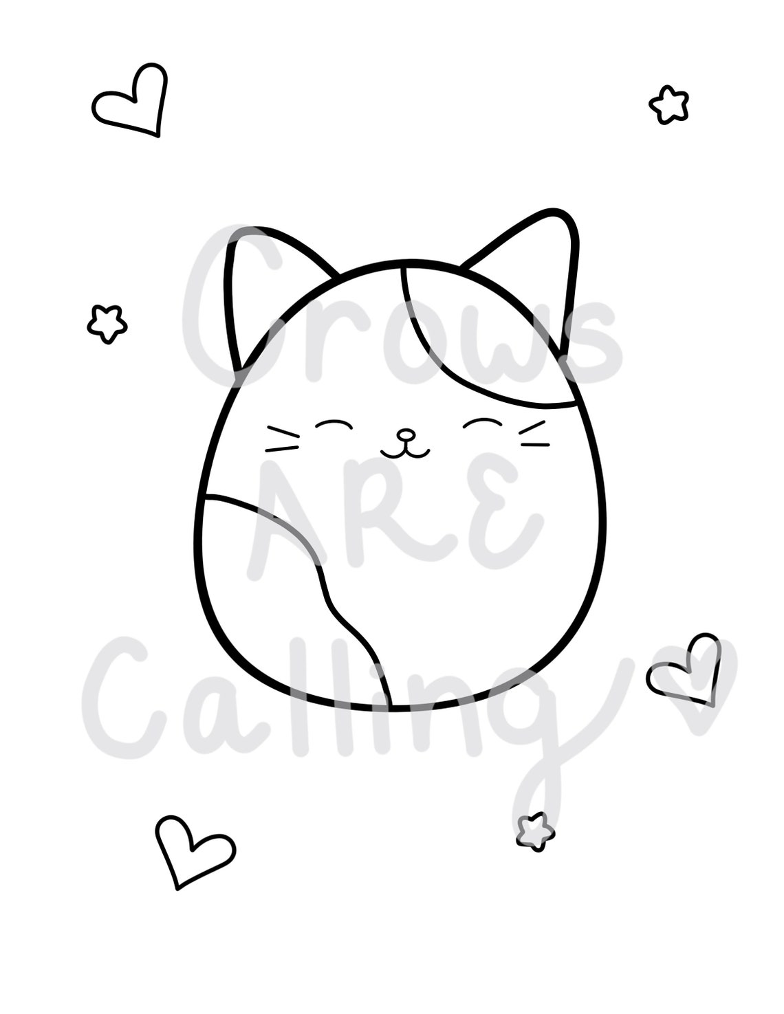 Squishmallow Cats Coloring Page - Etsy