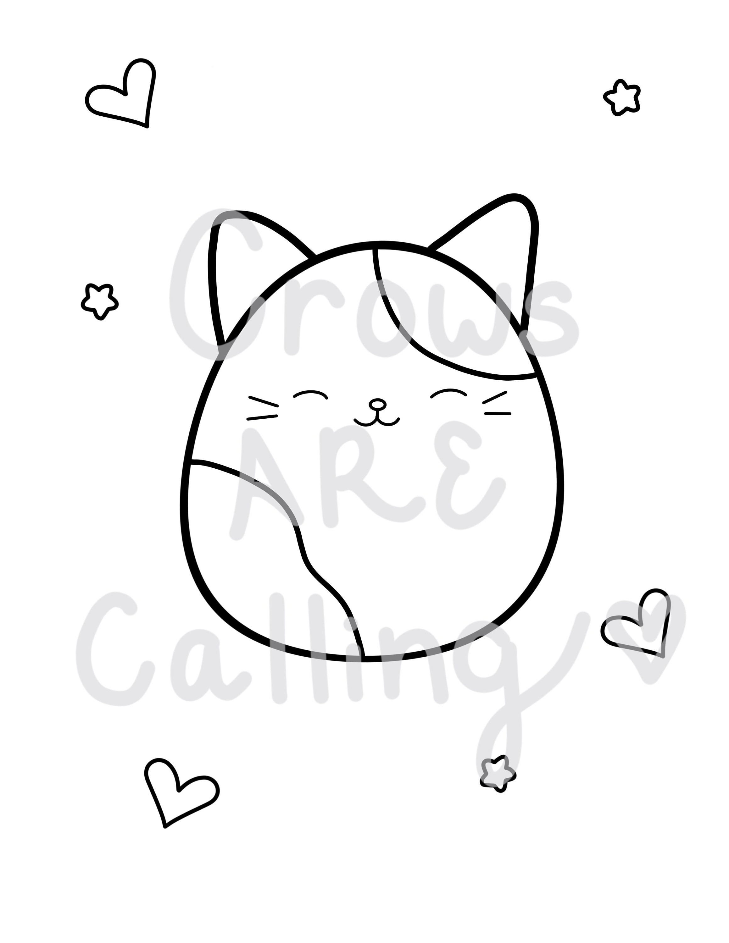 Squishmallow Cats Coloring Page Etsy