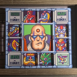 SNES Mega Man X “Boss Select Screen” 3D Shadow Box (8 x 10)