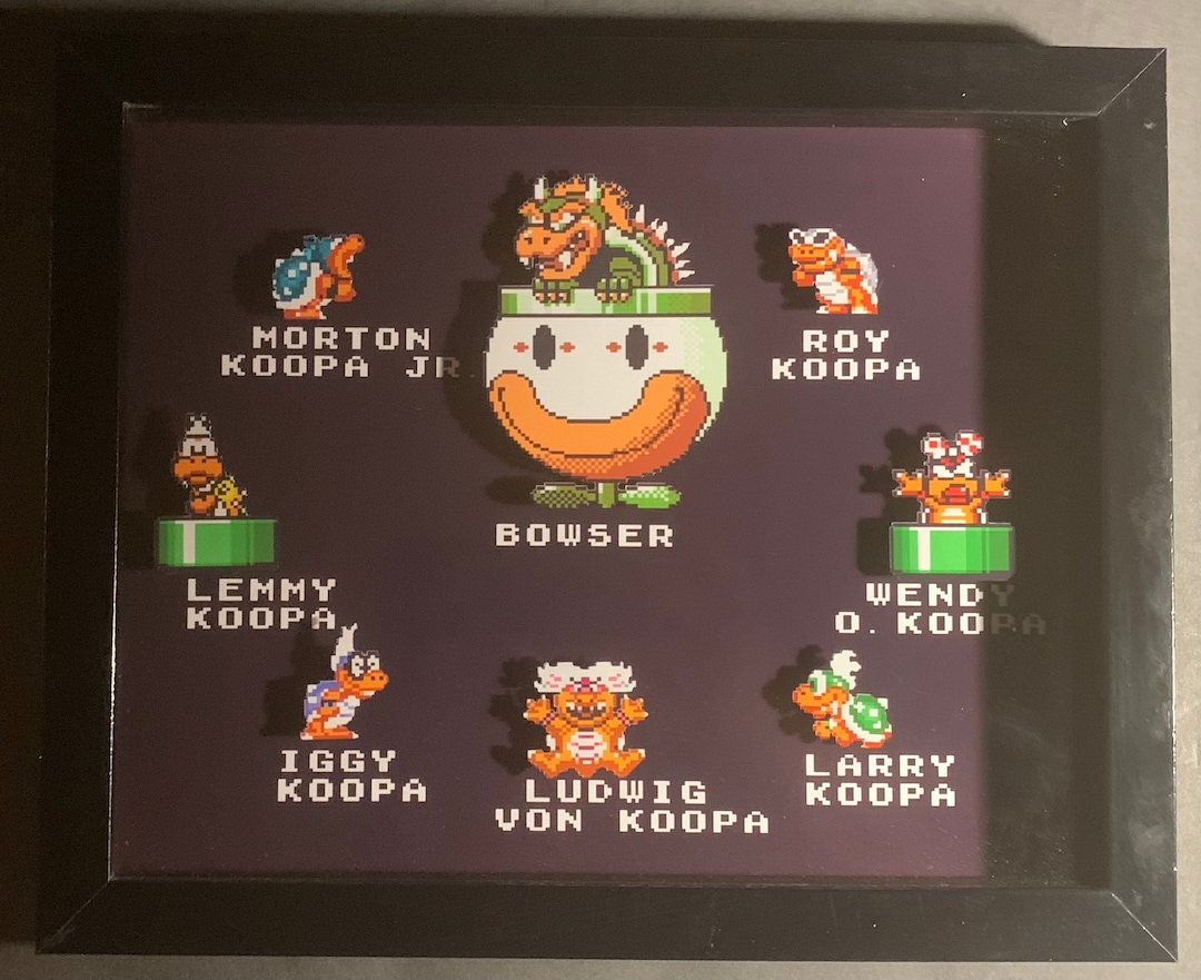 SNES Super Mario World bowser and Koopalings 3D Shadow Box 8 X 10 Etsy