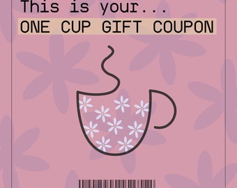 Daisy mug gift coupon, Hand-painted cup gift certificate, Gift card, Christmas gift voucher, Last-minute gift