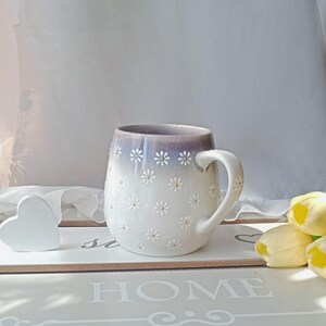 16 Oz Daisy Coffee Mug | Daisy Cappuccino Cup | Daisy Tea Porcelain | Cute  Daisy Pottery | Hand Painted Cup | Gift for Her| Gift for Mom - Etsy