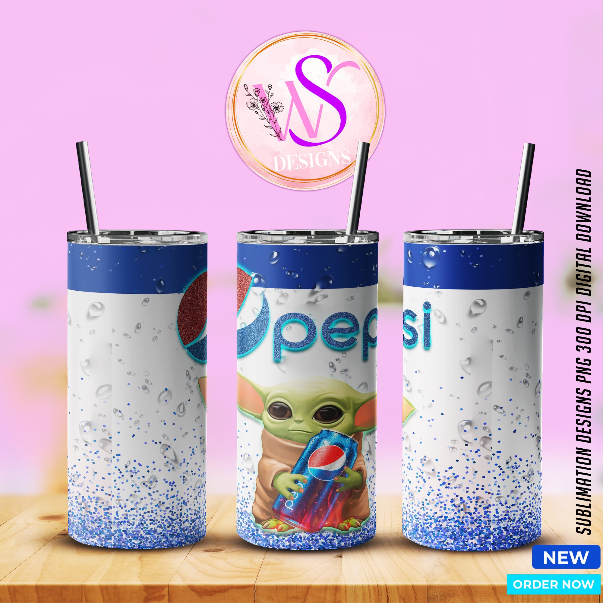 Skinny Tumbler 15oz Baby Yoda Pepsi Baby Yoda Pepsi Etsy