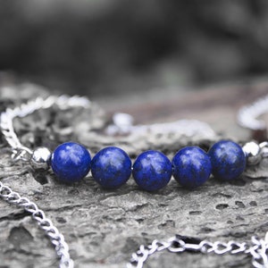 BIRTHSTONE September-Lapis Lazuli BRACELET-Birthday Gift-Healing Jewellery-Handcrafted Gemstone Bracelet-with FREE Matching Necklace