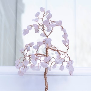 Rose Quartz Crystal Gemstone Tree - Handcrafted Crystal Tree - Birthday Gift - Healing Crystals