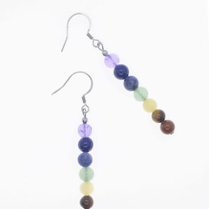 Chakra Crystal Gemstone 6mm Beaded Earrings - Healing Crystals - Gifts for Her - Handcrafted