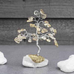 Citrine Birthstone Crystal Gemstone Tree - NOVEMBER - Handcrafted Crystal Tree - Birthday Gift - Healing Crystals