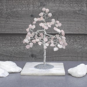 Rose Quartz Crystal Gemstone Tree - Handcrafted Crystal Tree - Birthday Gift - Healing Crystals
