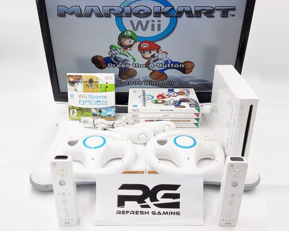 nintendo wii console with wii sports