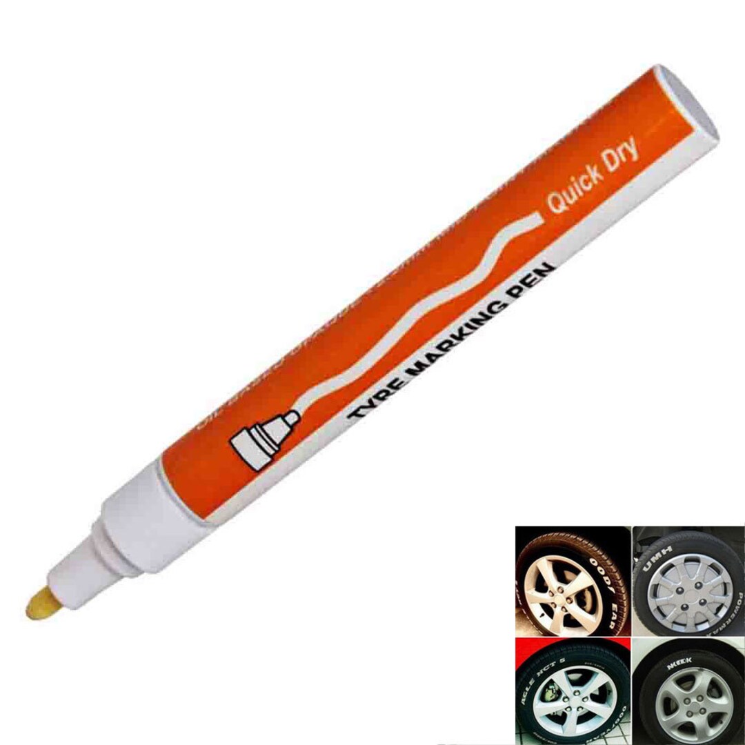 White Permanent Oil Based Paint Pen Car Bike Tyre Tire Metal Marker