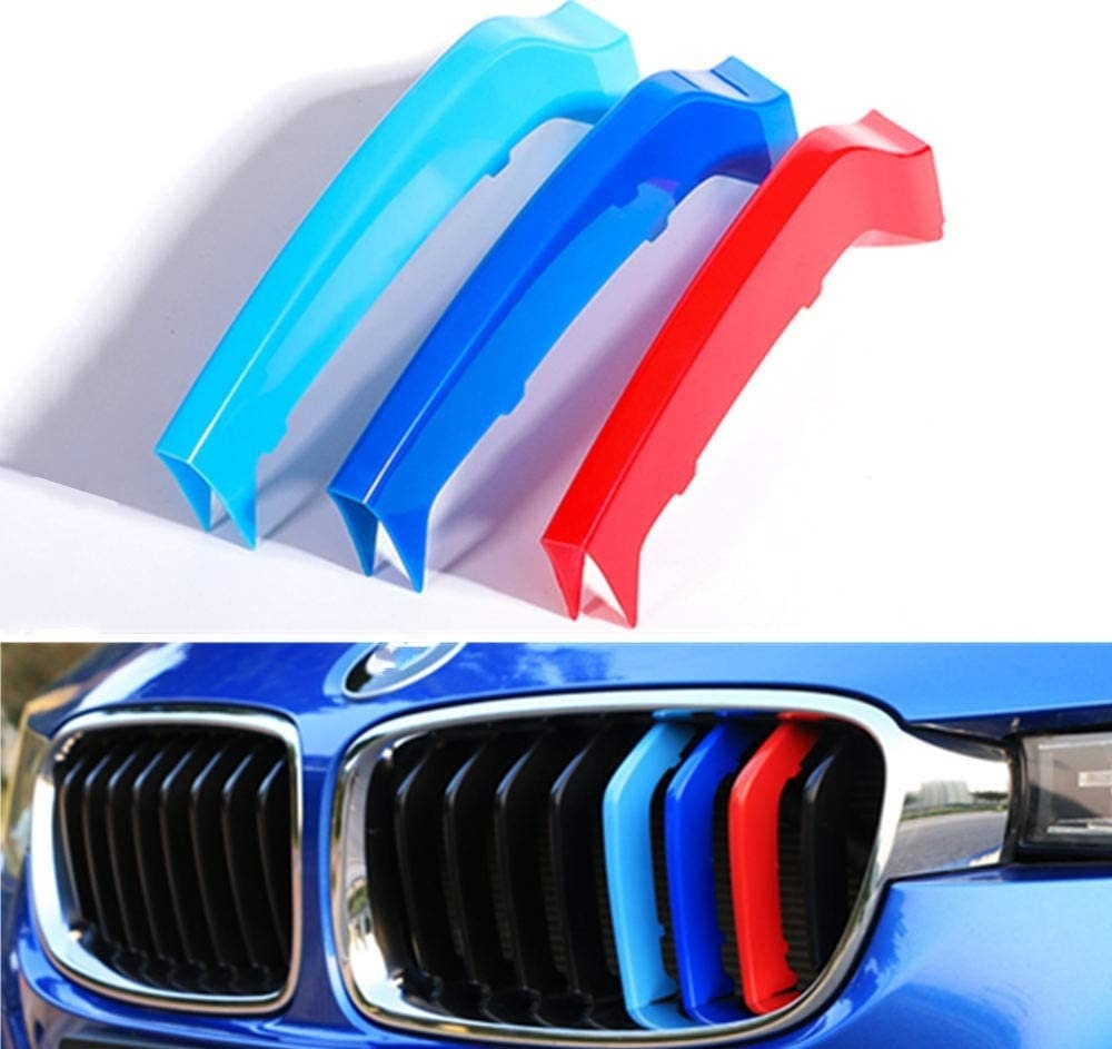 M-Colored Stripe Grille Insert Trims for BMW Accessories, ABS Car  Accessories for BMW Grill Stripes X3 18-20 G01 or x4 G02 7-Beam