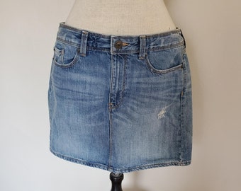Y2K Micro Mini Denim Skirt Blue Jean Skirt 00s Mini Party