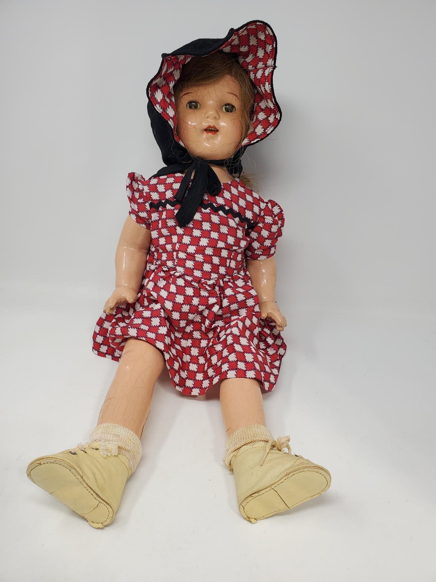 フランスヴィンテージクローズアイドール Antique Rare Crying Doll With Closing Eyes, Porcelain Teeth