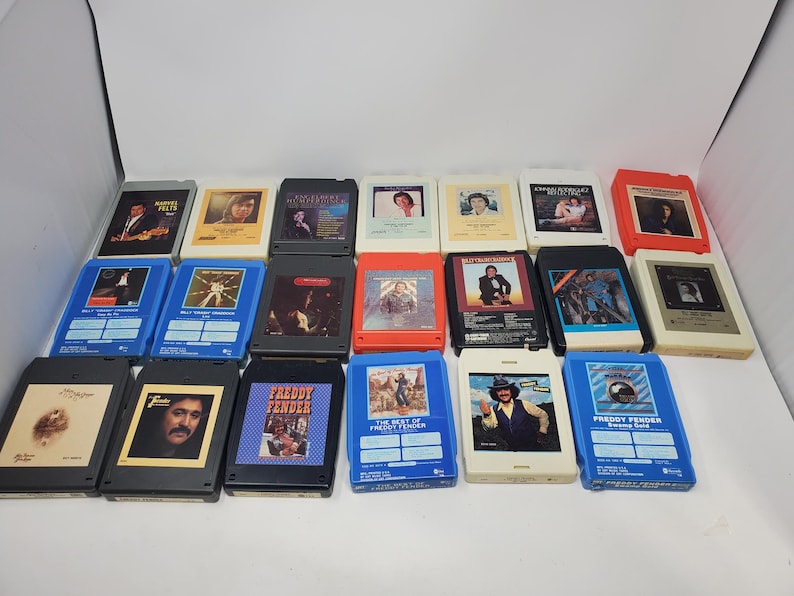 48 Vintage 8 Track Tapes, Stereo Tape Cartridges, Country Music, 48 8 ...