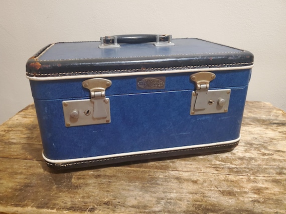 Rare Vintage ABC Milwaukee Luggage Navy Makeup Suitcase, Abel