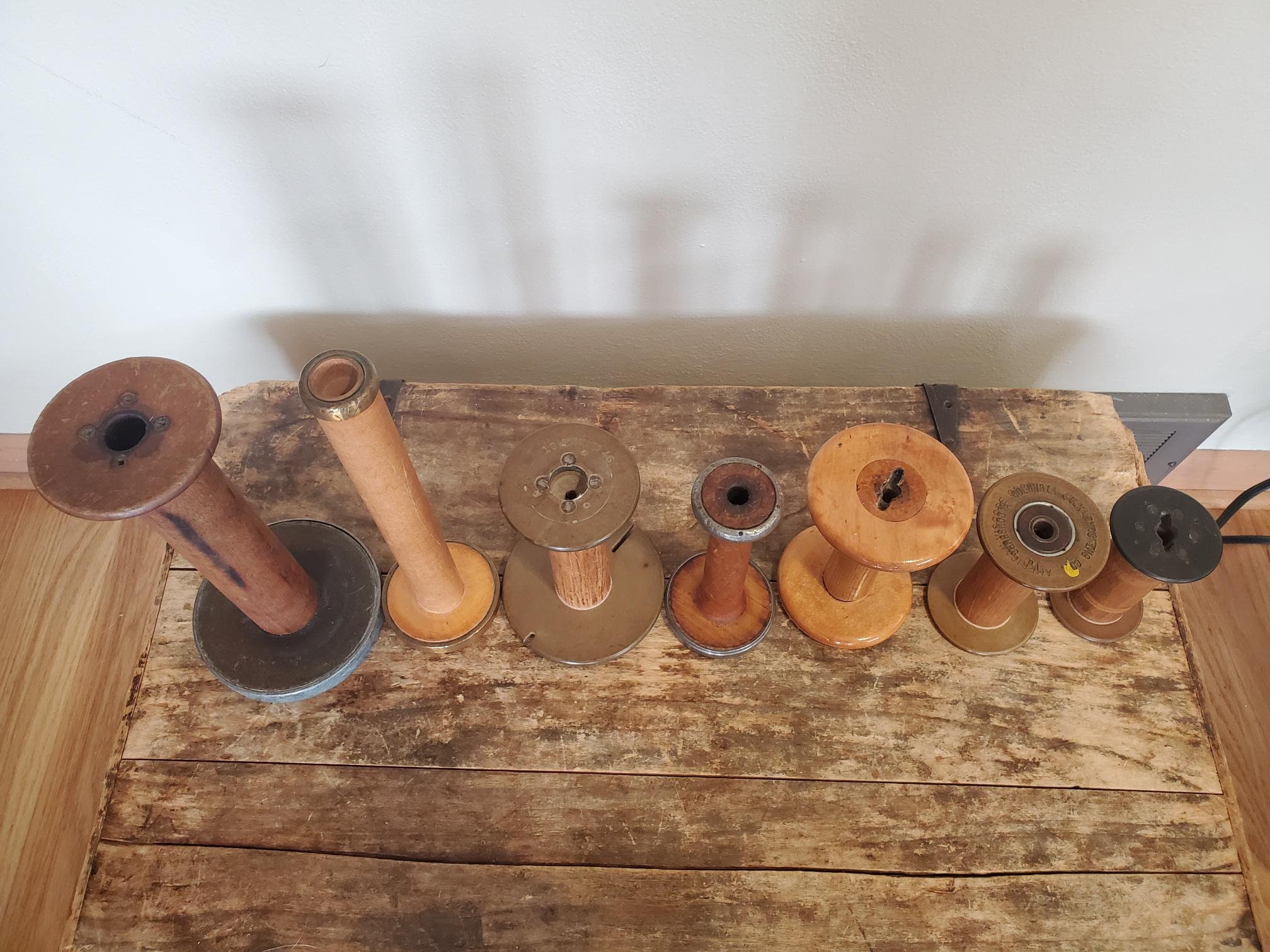 Vintage Textile Spools, Bobbins, Wooden Spools, Metal Spools, Silk