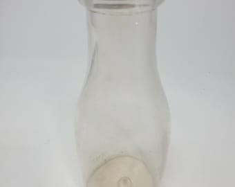 Vintage Glass Pint Milk Bottle, 1940's Collectible Glass Bottles, Pint Glass Bottle, Prop, Décor, Dairy Bottle