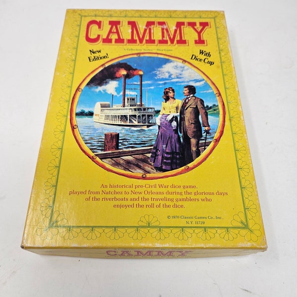 Vintage 1976 CAMMY Dice Game, RARE Historical Pre-Civil War Era Vintage Game, Gift Idea for History Buff