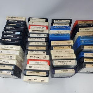 48 Vintage 8 Track Tapes, Stereo Tape Cartridges, Country Music, 48 8-Track Various Artist, Johnny Cash