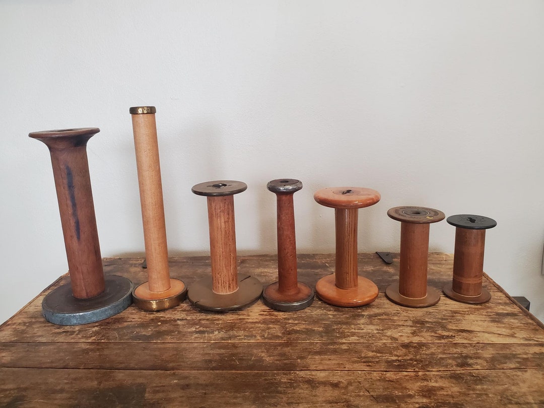 Vintage Textile Spools, Bobbins, Wooden Spools, Metal Spools, Silk