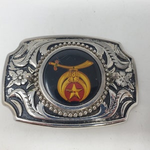 Vintage Shriners Masonic Belt Buckle, Milwaukee Shriner Logo Insignia Fraternal, Masonic