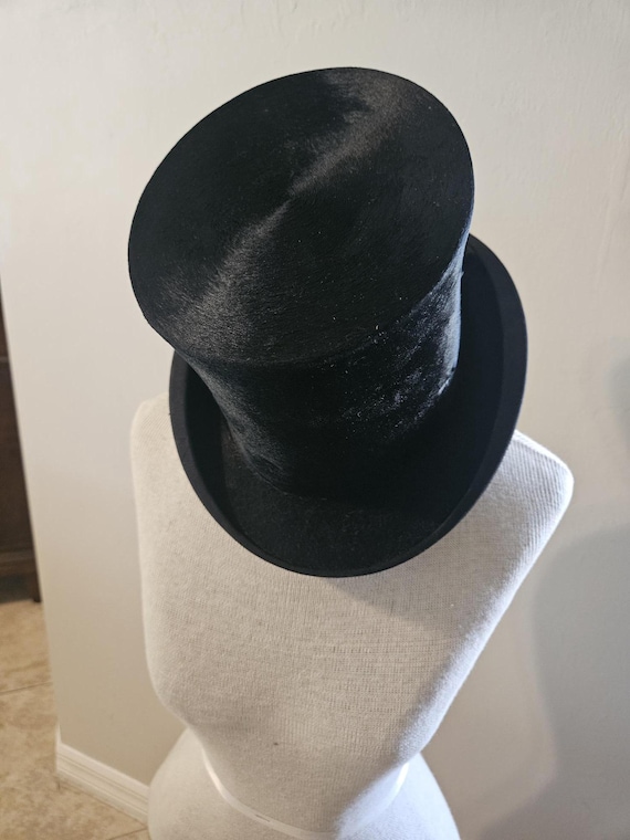 Vintage Antique 1900's John Wanamaker Beaver Fur Top Hat in Knox