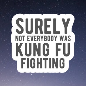 surely not everyone was kung fu fighting funny sticker, laptop stickers, funny stickers, best friend gift, sarcastic sticker, snarky sticker