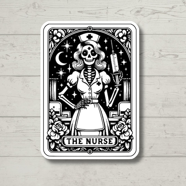 Nurse tarot sticker, nursing sticker, laptop stickers, funny sticker, best friend gift, funny gift, nurse graduation gift