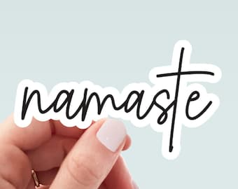 Namaste sticker, yoga motivational laptop decals, tumbler stickers, water bottle sticker