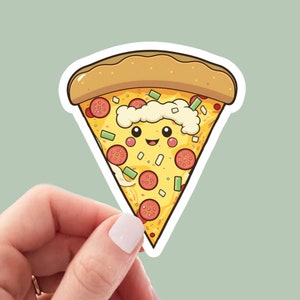 Kawaii Pizza Sticker, Food Stickers, Water Bottle Sticker, Planner Stickers, Cute Stickers, Laptop Sticker, Book Stickers