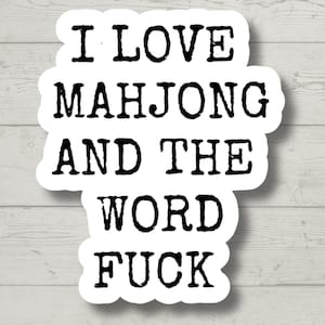 Love Mahjong Sticker, Mahjong Player Gift, Cute Game Night Decal, Waterproof Vinyl Sticker for Kindle & Journal image 1
