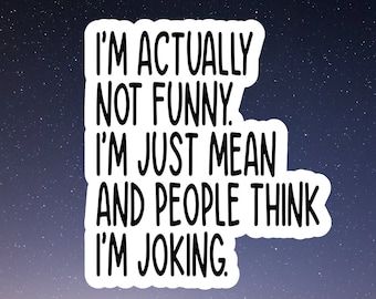 I'm actually not funny sticker, laptop stickers, funny stickers, best friend gift, sarcastic sticker, funny gift, snarky